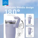 Brave Temp Guard Vacuum Insulated Travel Mug – 180° Rotating Handle, 24H Cold & 12H Hot Retention, Leak-Proof Lids, 1200mL - Purple - Image 3